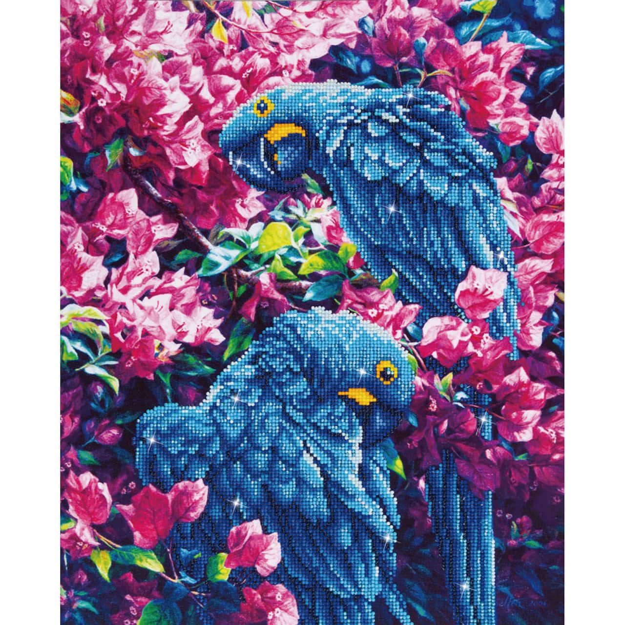 Diamond Dotz® Intermediate Blue Parrots Diamond Painting Kit